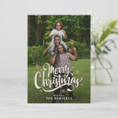 Elegantes Foto und Name | Happy Holidays Ankündigung (Stehend Vorderseite)