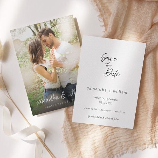 Elegantes Foto und Text | Hochzeit Save The Date