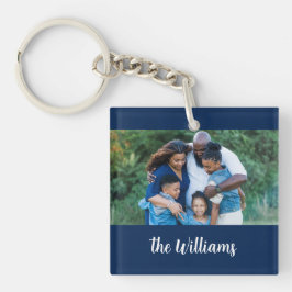 Elegantes Foto und Unterschrift Schlüsselanhänger