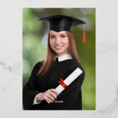 Elegantes Foto Uni-Abschluß Ankündigung (Rückseite)