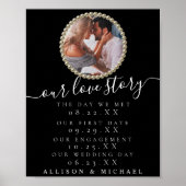 Elegantes Foto Unsere Liebe Geschichte Zeitachse H Poster (Vorne)