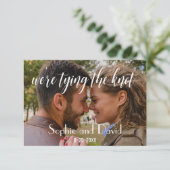 Elegantes Foto verbindet den Knoten SAVE THE DATE (Stehend Vorderseite)