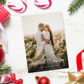 Elegantes Foto Verheiratet & Frohe Weihnachtskarte Dankeskarte