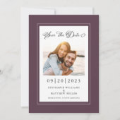 Elegantes Foto Verlobung Hochzeit Paar Lila Save The Date (Vorderseite)