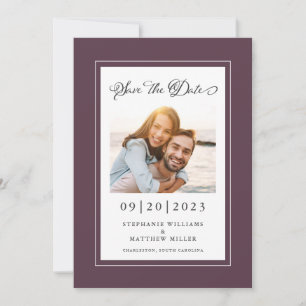 Elegantes Foto Verlobung Hochzeit Paar Lila Save The Date