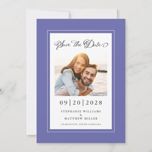 Elegantes Foto Verlobung Wedding Trendy Save The Date (Vorderseite)