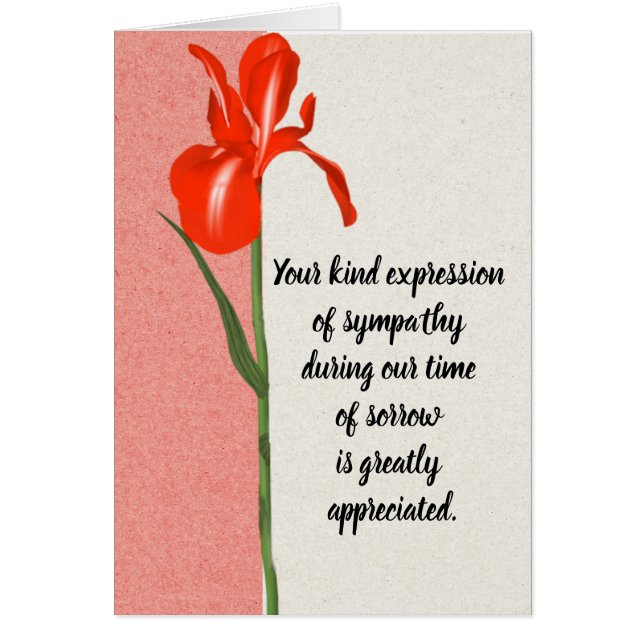 Elegantes Foto Vielen Dank für Ihr Beileid (Vorne)