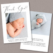 Elegantes Foto Vielen Dank für Ihre Geburt Ankündigung
