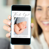 Elegantes Foto Vielen Dank für Ihre Geburt Ankündigung