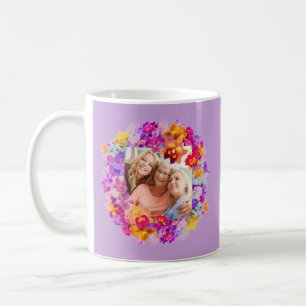 Elegantes Foto violette Blumen Nana  Kaffeetasse