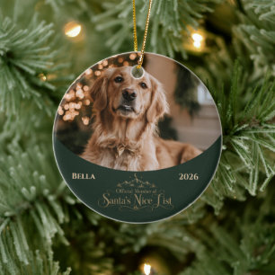 Elegantes Foto von Hunden auf der Wunschliste des Keramik Ornament
