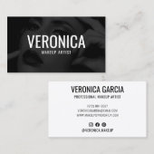 Elegantes Foto von Schwarz-Weiß-Make-up-Künstlern Visitenkarte (Vorne/Hinten)