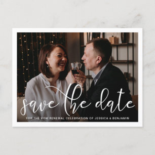 Elegantes Foto Vow Erneuerung Save the Date Ankündigungspostkarte