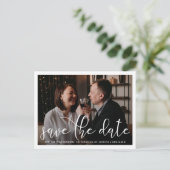 Elegantes Foto Vow Erneuerung Save the Date Ankündigungspostkarte (Stehend Vorderseite)