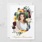Elegantes Foto Wasserfarbe gemischte Flora Quincea Einladung (Vorderseite)