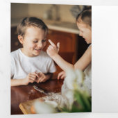 Elegantes Foto Watercolor Winter Berries Dreifach Gefaltete Urlaubskarte (Innen Erste Seite)