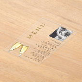 Elegantes Foto Wedding Champagne Menü Acryleinladungen (Ablage )