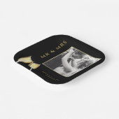 Elegantes Foto Wedding Champagne Pappteller (Gewinkelt)