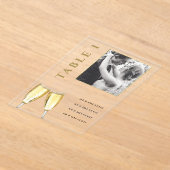 Elegantes Foto Wedding Champagne Tischnummer (Ablage )
