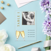 Elegantes Foto Wedding Champagne Tischnummer (In Situ (Hochzeit))