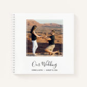 Elegantes Foto Wedding Guest Book Notizblock (Vorderseite)