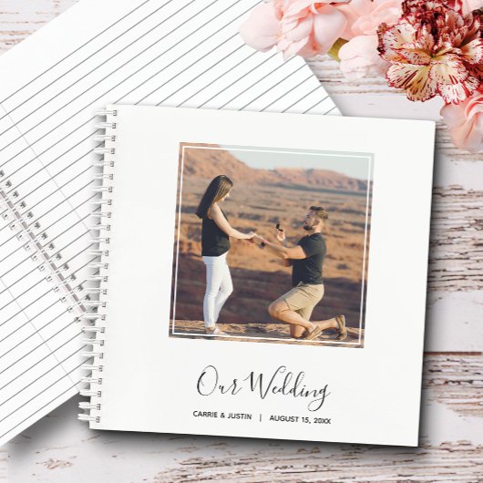Elegantes Foto Wedding Guest Book Notizblock