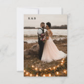 Elegantes Foto Wedding RSVP Card (Rückseite)
