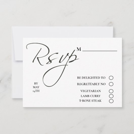 Elegantes Foto Wedding RSVP Card Karte (Vorderseite)