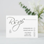 Elegantes Foto Wedding RSVP Card Karte (Stehend Vorderseite)