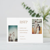 Elegantes Foto Wedding RSVP Card Karte (Stehend Vorderseite)