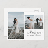 Elegantes Foto Wedding Vielen Dank Postkarte (Vorne/Hinten)