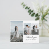 Elegantes Foto Wedding Vielen Dank Postkarte (Stehend Vorderseite)