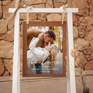 Elegantes Foto Wedding Welcome Poster