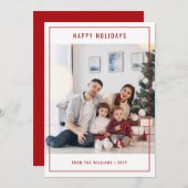 Elegantes Foto Weihnachten glücklich (Vorne/Hinten)