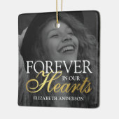 Elegantes Foto Weihnachten Keramikornament (Links)