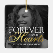 Elegantes Foto Weihnachten Keramikornament (Rückseite)