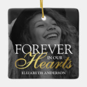 Elegantes Foto Weihnachten Keramikornament (Vorderseite)