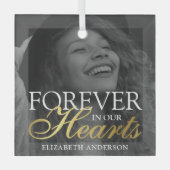 Elegantes Foto Weihnachten Ornament Aus Glas (Vorderseite)