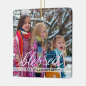 Elegantes Foto Weihnachten Winter Keramikornament (Links)