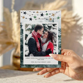 Elegantes Foto Weihnachtsbaum Weihnachtskarte Feiertagskarte