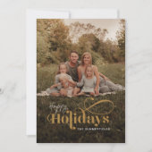 Elegantes Foto Weihnachtskalligrafie Feiertagskarte (Vorderseite)