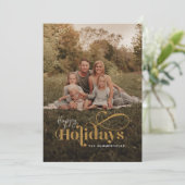 Elegantes Foto Weihnachtskalligrafie Feiertagskarte (Stehend Vorderseite)