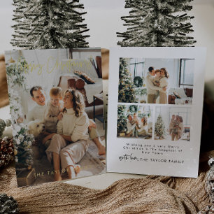 Elegantes Foto Weihnachtskarte Foil Holiday Card Folien Feiertagskarte