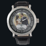 Elegantes Foto zum 10. Hochzeitstag Armbanduhr<br><div class="desc">Dieses elegante 10-jährige Foto-Design mit Foto,  Namen und Hochzeitsdaten und Jubiläumsdaten ist für jeden Geschmack etwas dabei. Original Design erstellt von Holiday Hearts Designs.</div>