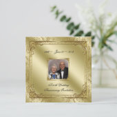 Elegantes Foto zum 50. Hochzeitstag Einladung (Stehend Vorderseite)