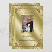 Elegantes Foto zum 50. Hochzeitstag Einladung (Vorne/Hinten)