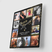 Elegantes Foto zum 50. Jubiläum Quadratische Wanduhr (Winkel)