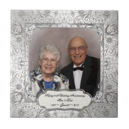 Elegantes Foto zum 60. Hochzeitstag Fliese