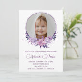 Elegantes Foto zum 7. Geburtstag Einladung (Stehend Vorderseite)