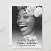 Elegantes Foto zur Beerdigung Dankeskarte (Rückseite)